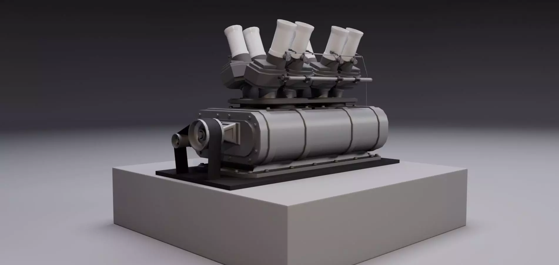 Supercharger type A Low-poly 3D model_0