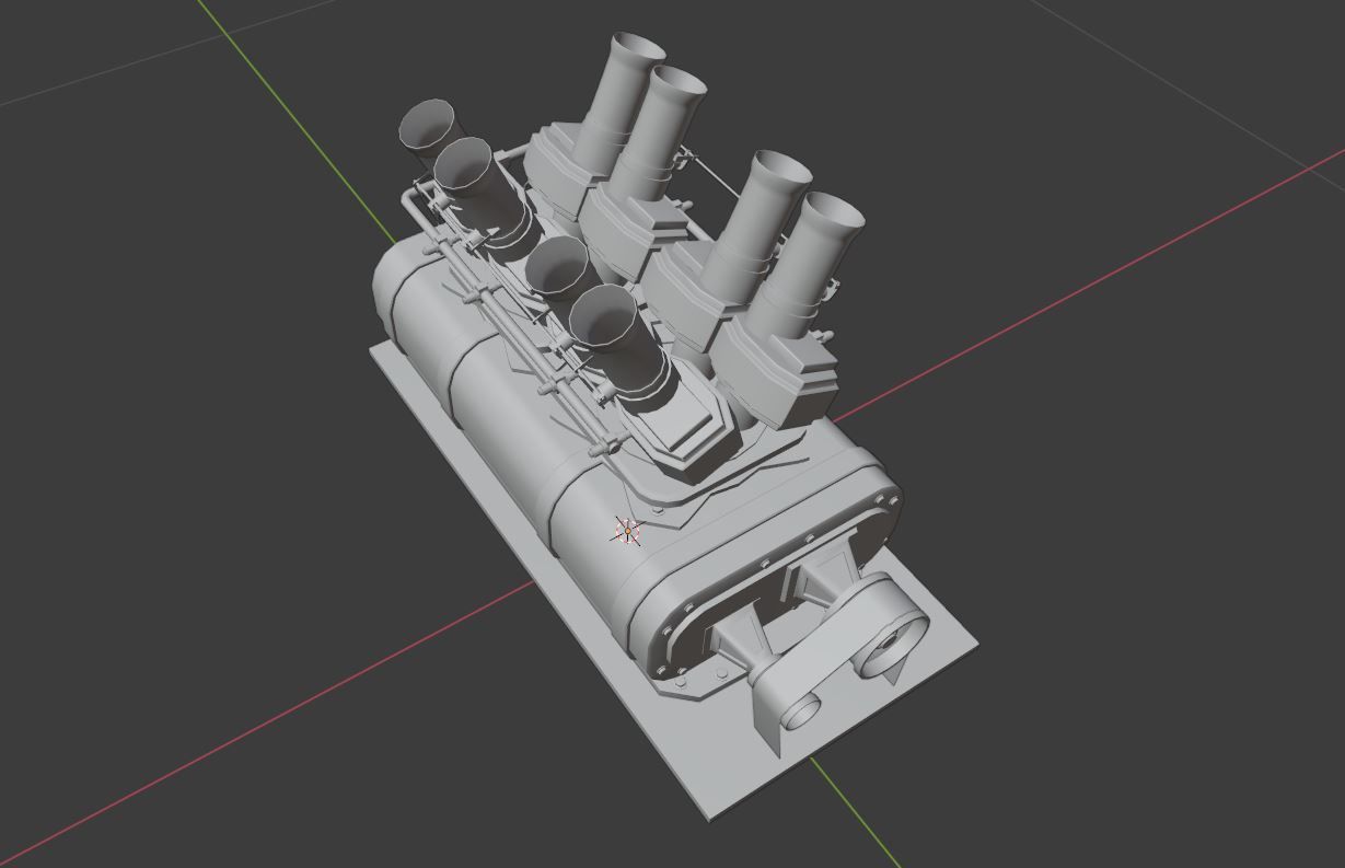 Supercharger type A Low-poly 3D model_8