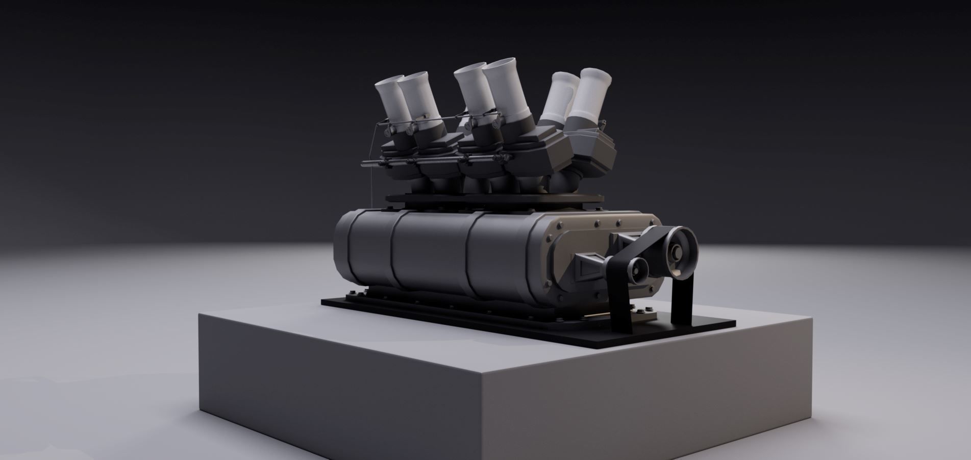 Supercharger type A Low-poly 3D model_1
