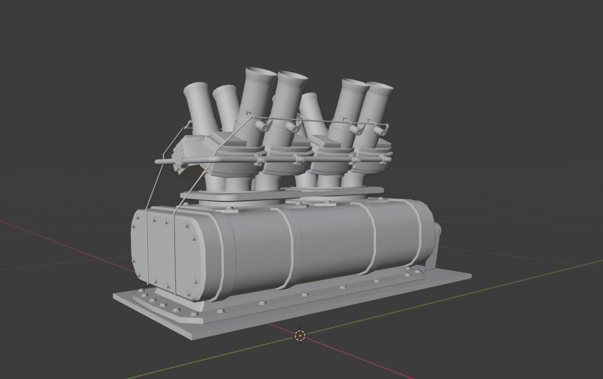 Supercharger type A Low-poly 3D model_7