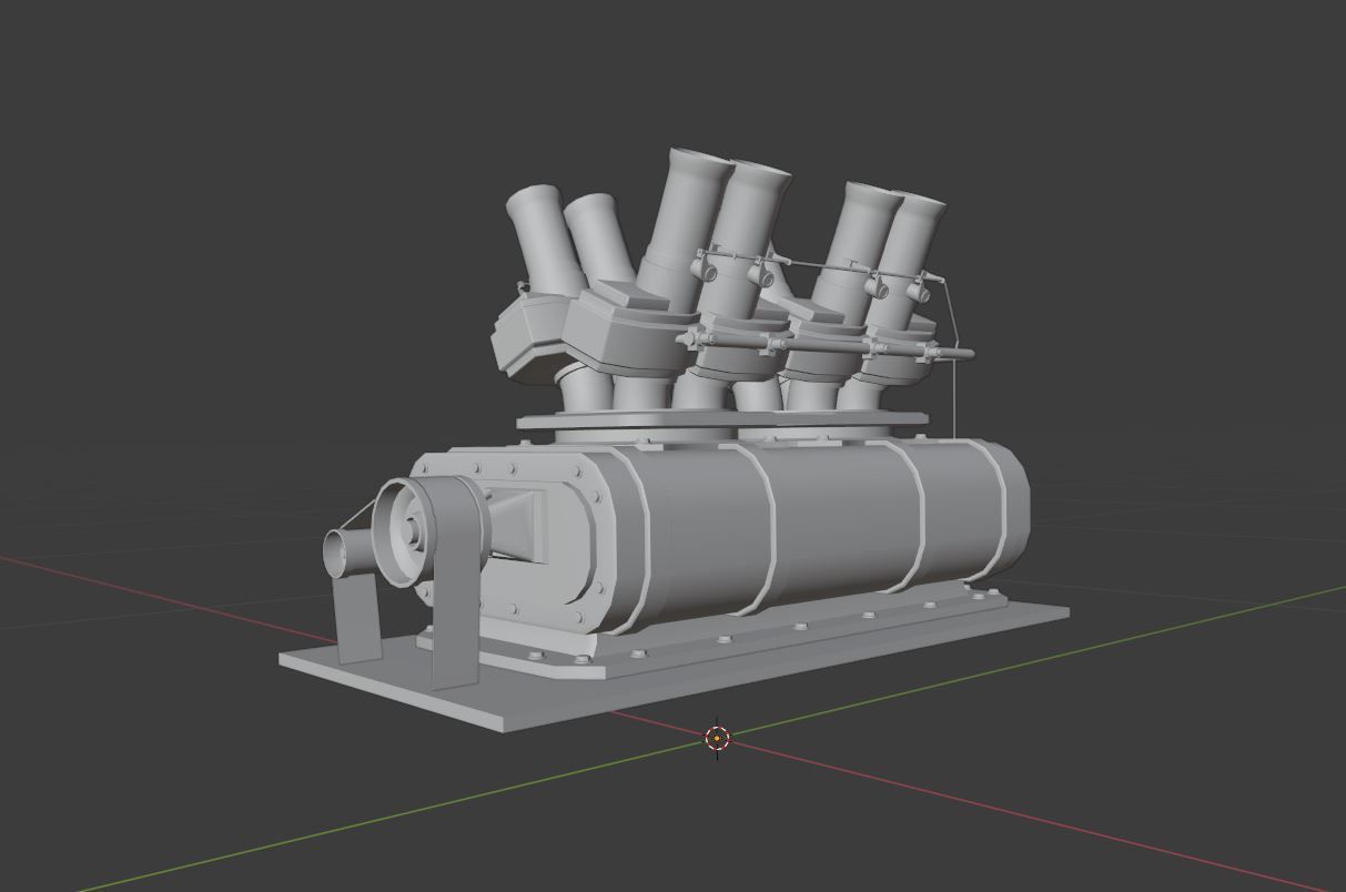 Supercharger type A Low-poly 3D model_6