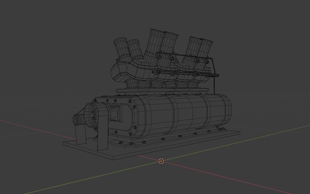 Supercharger type A Low-poly 3D model_10