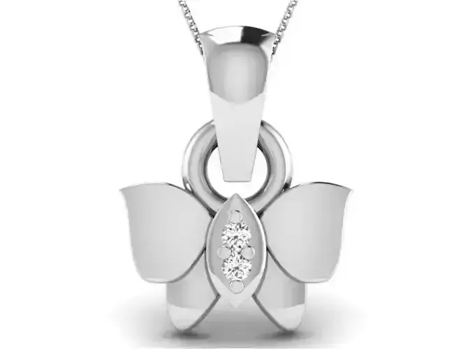 Women butterfly pendant 3dm render detail 3D print model