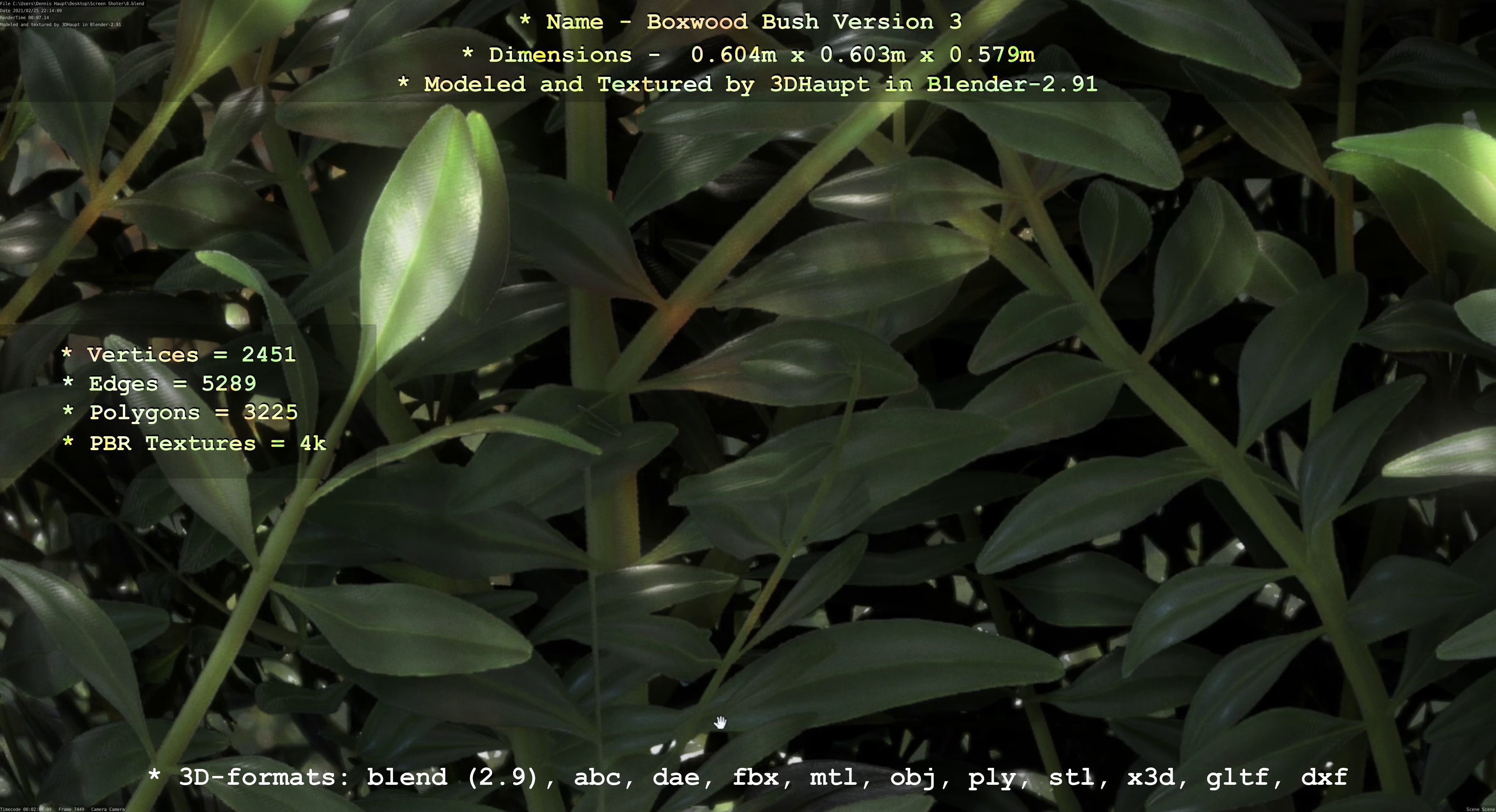 Low-Poly Boxwood Bush Version 3 Low-poly 3D model_73