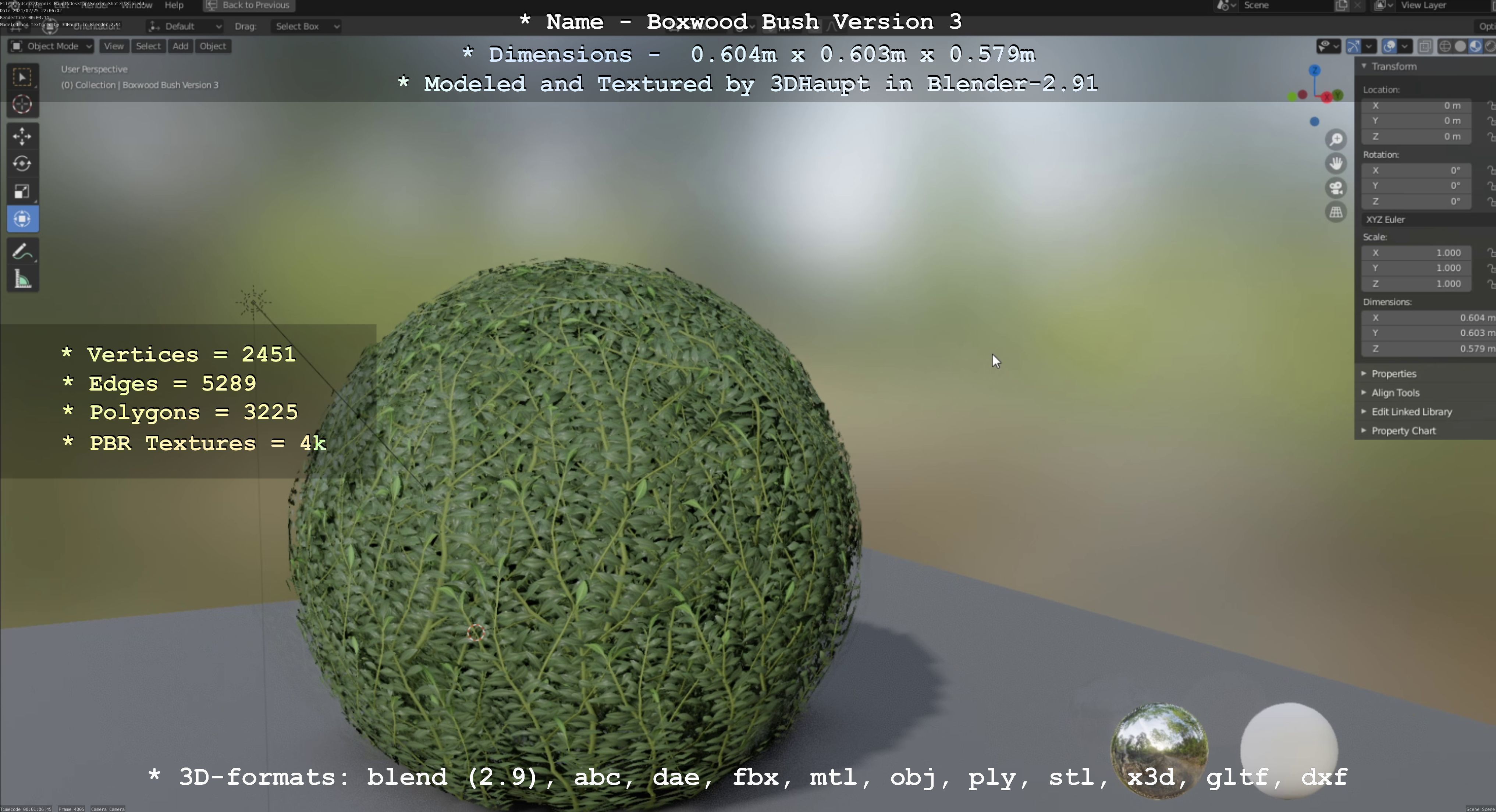 Low-Poly Boxwood Bush Version 3 Low-poly 3D model_65