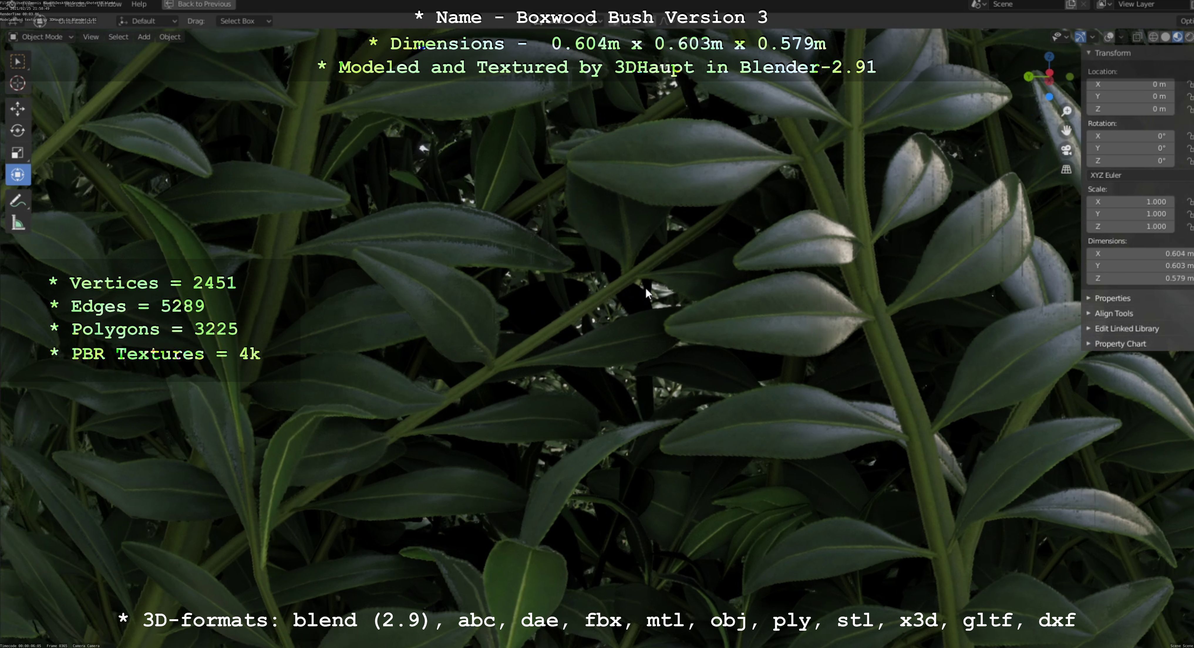 Low-Poly Boxwood Bush Version 3 Low-poly 3D model_32