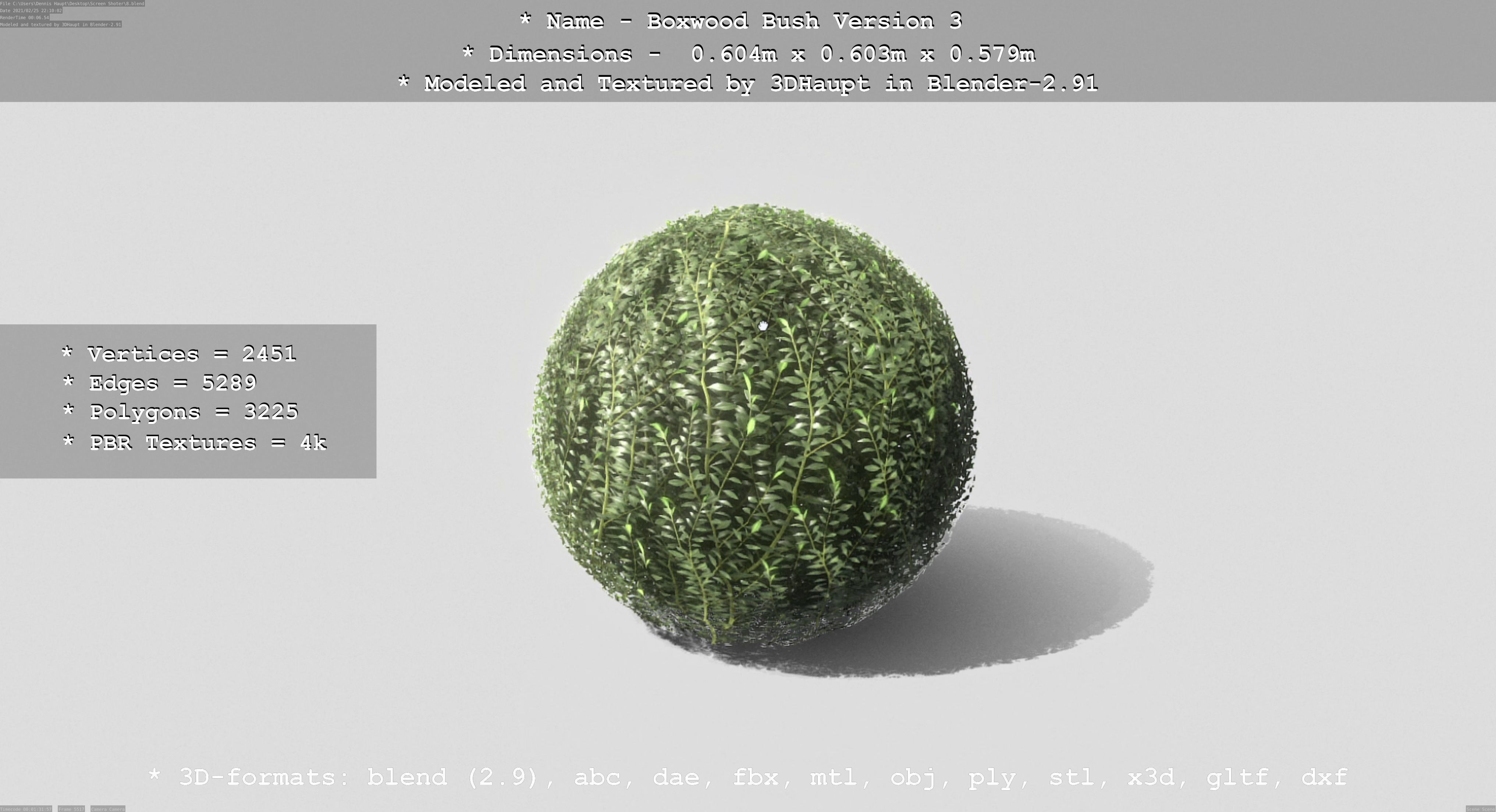 Low-Poly Boxwood Bush Version 3 Low-poly 3D model_61