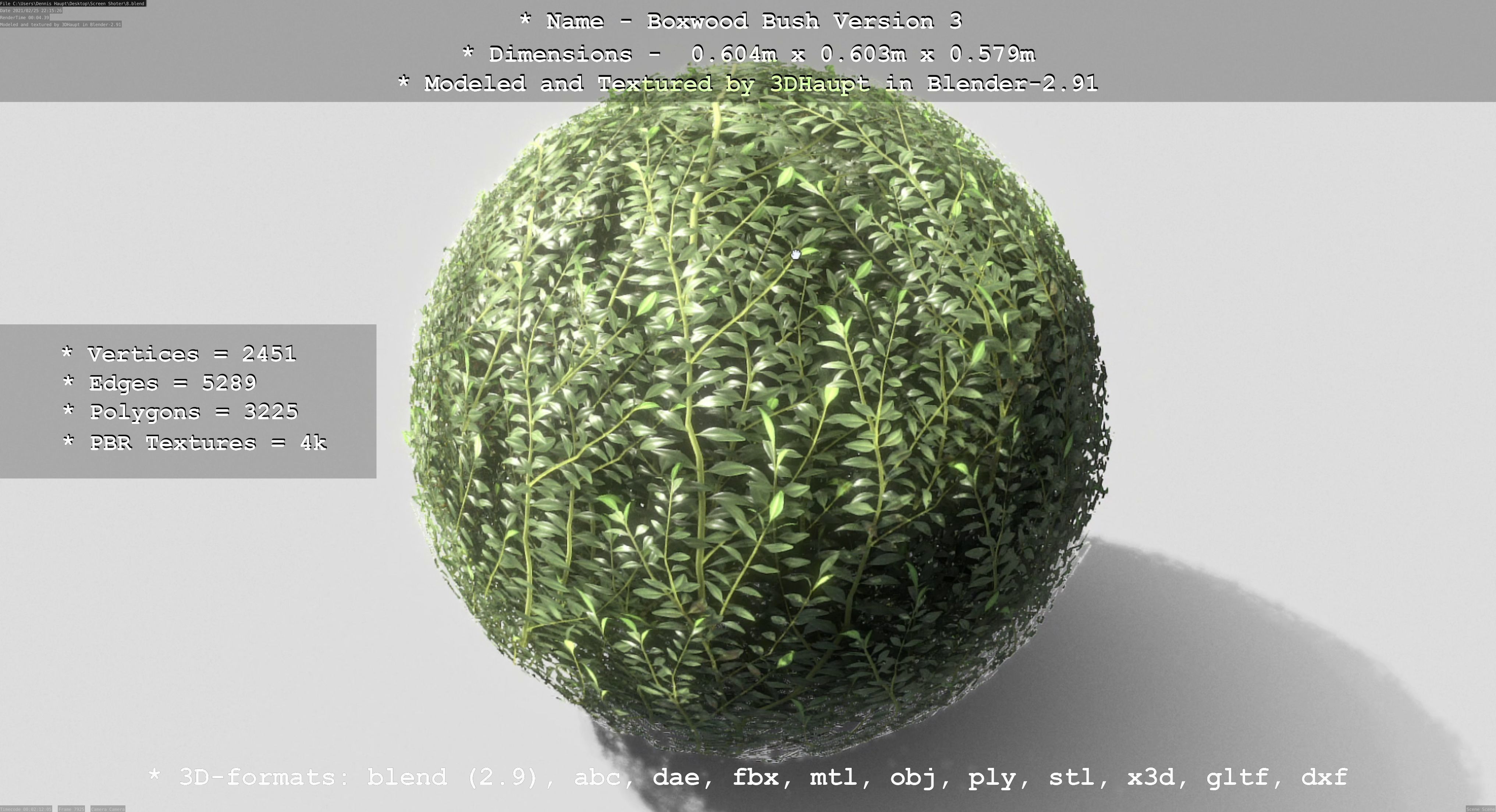 Low-Poly Boxwood Bush Version 3 Low-poly 3D model_79