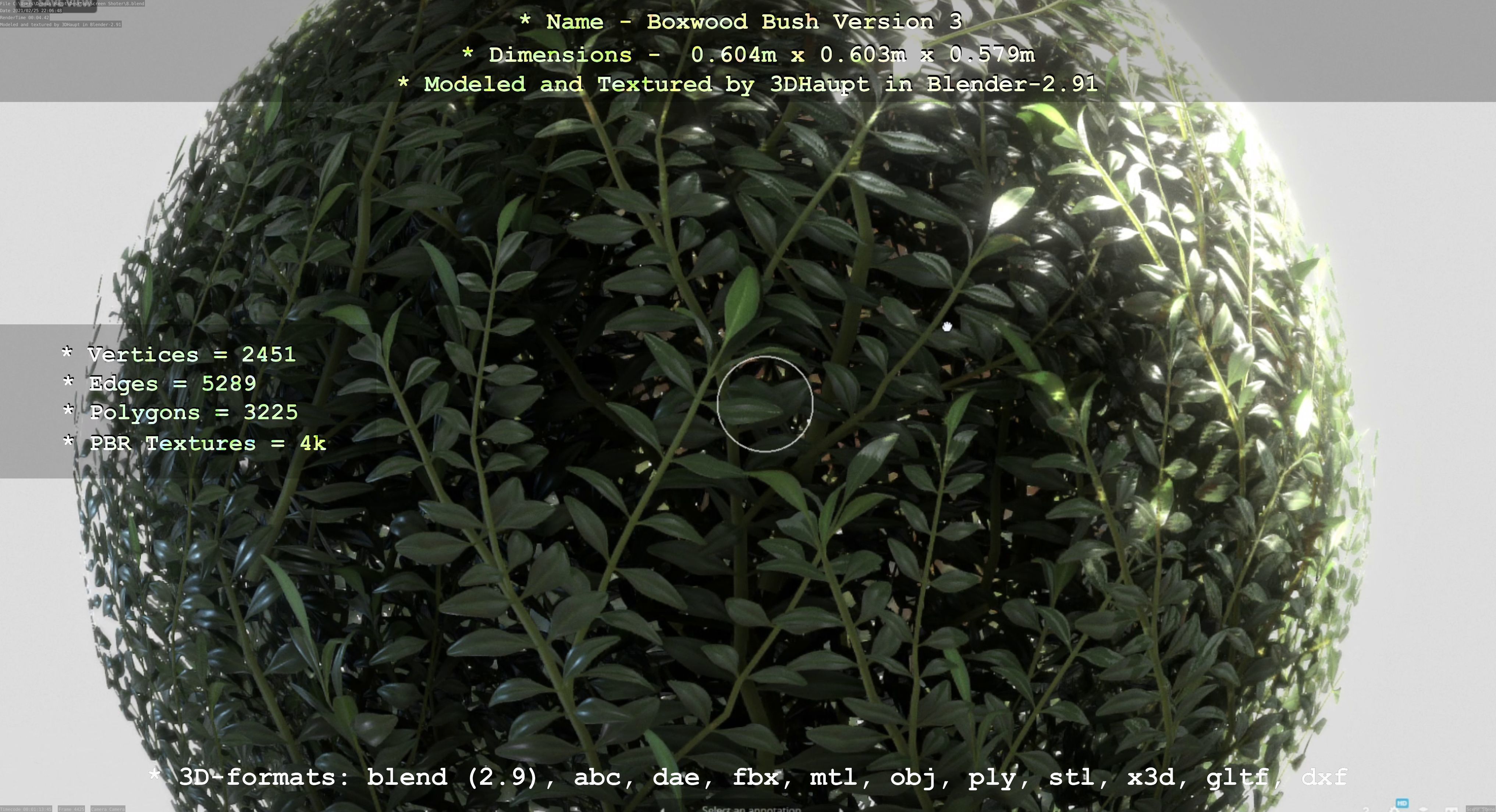 Low-Poly Boxwood Bush Version 3 Low-poly 3D model_45