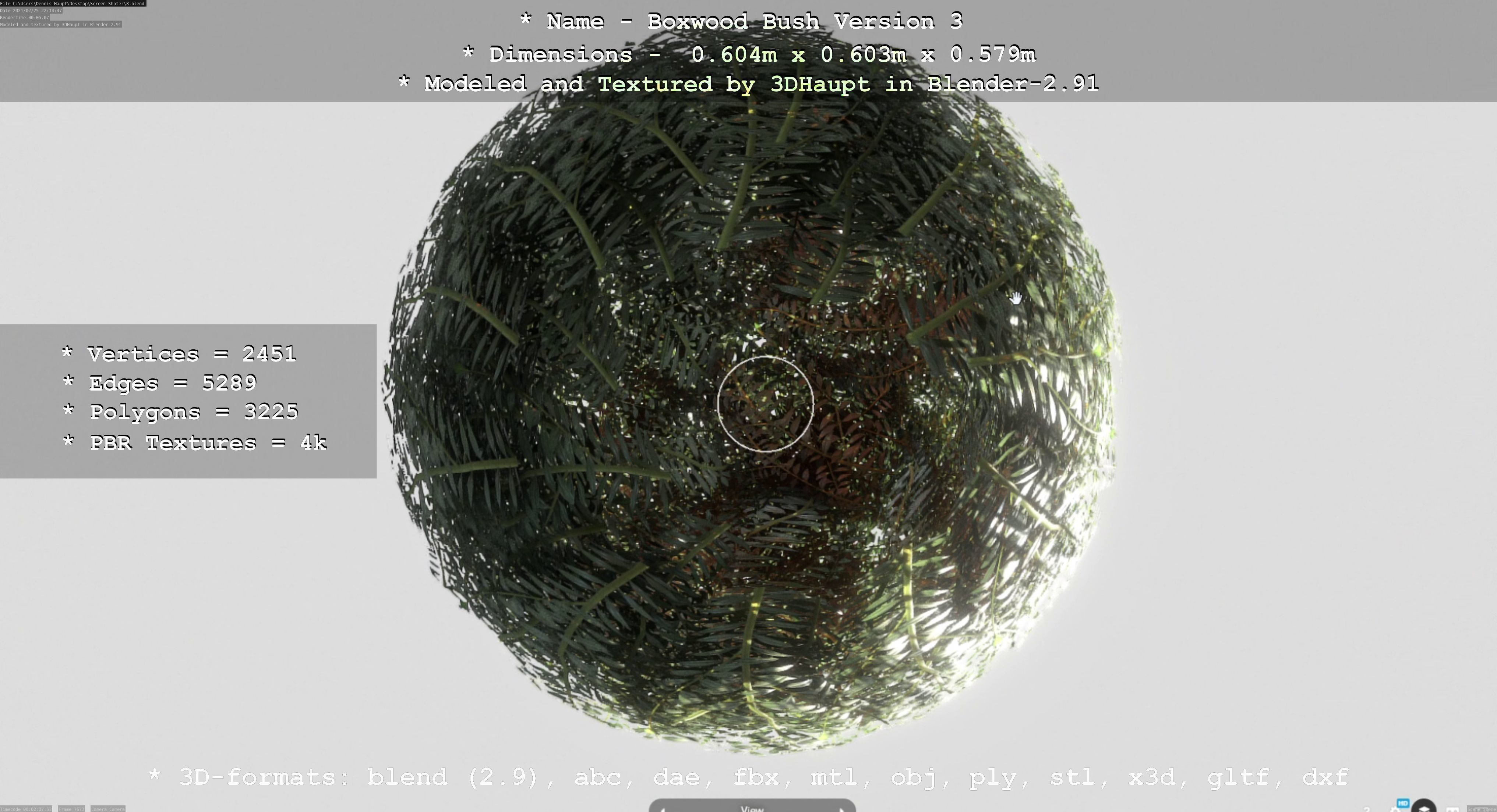 Low-Poly Boxwood Bush Version 3 Low-poly 3D model_75