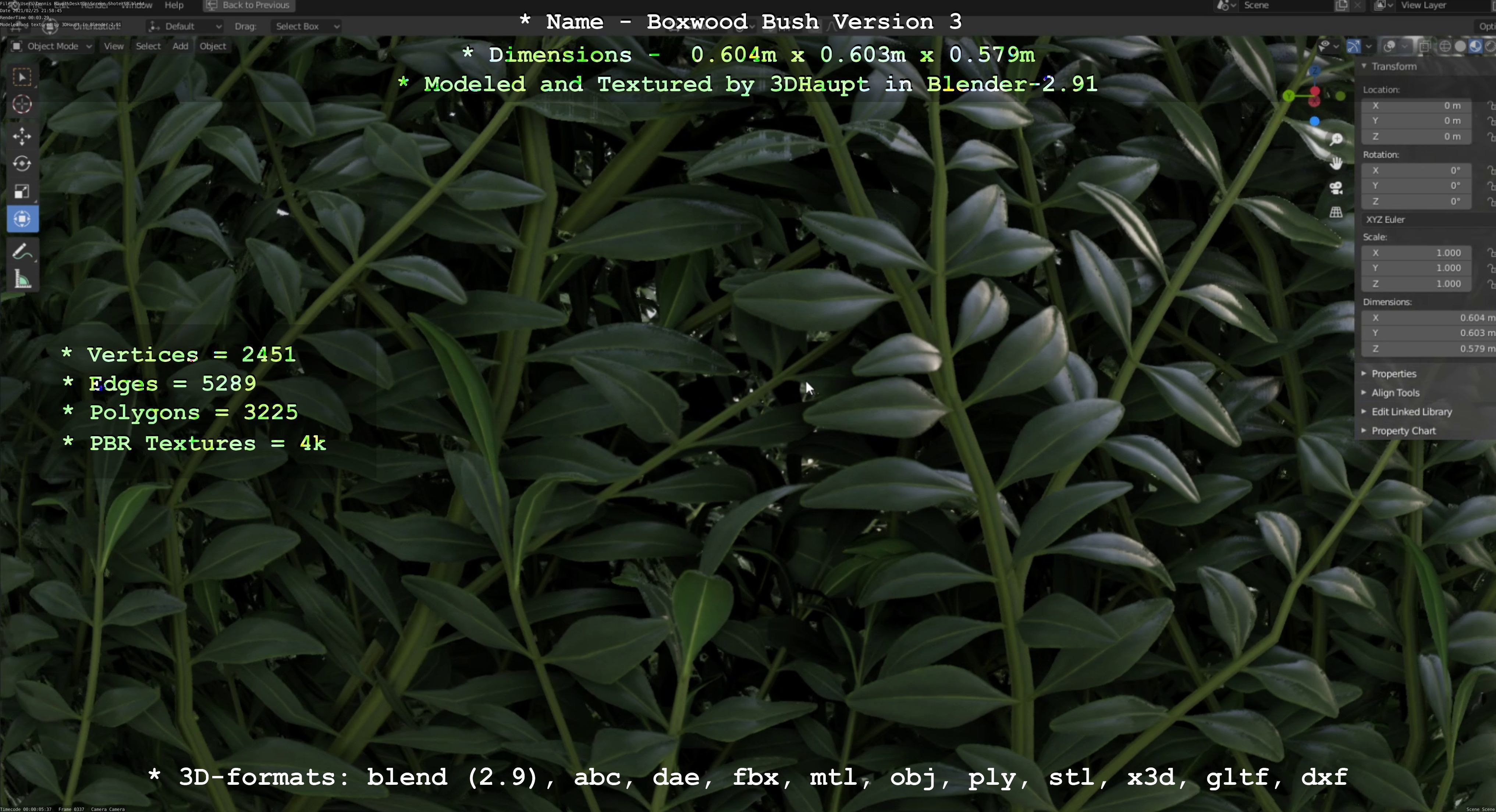 Low-Poly Boxwood Bush Version 3 Low-poly 3D model_85