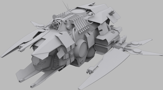Superiority Fighter MS Low-poly 3D model_1
