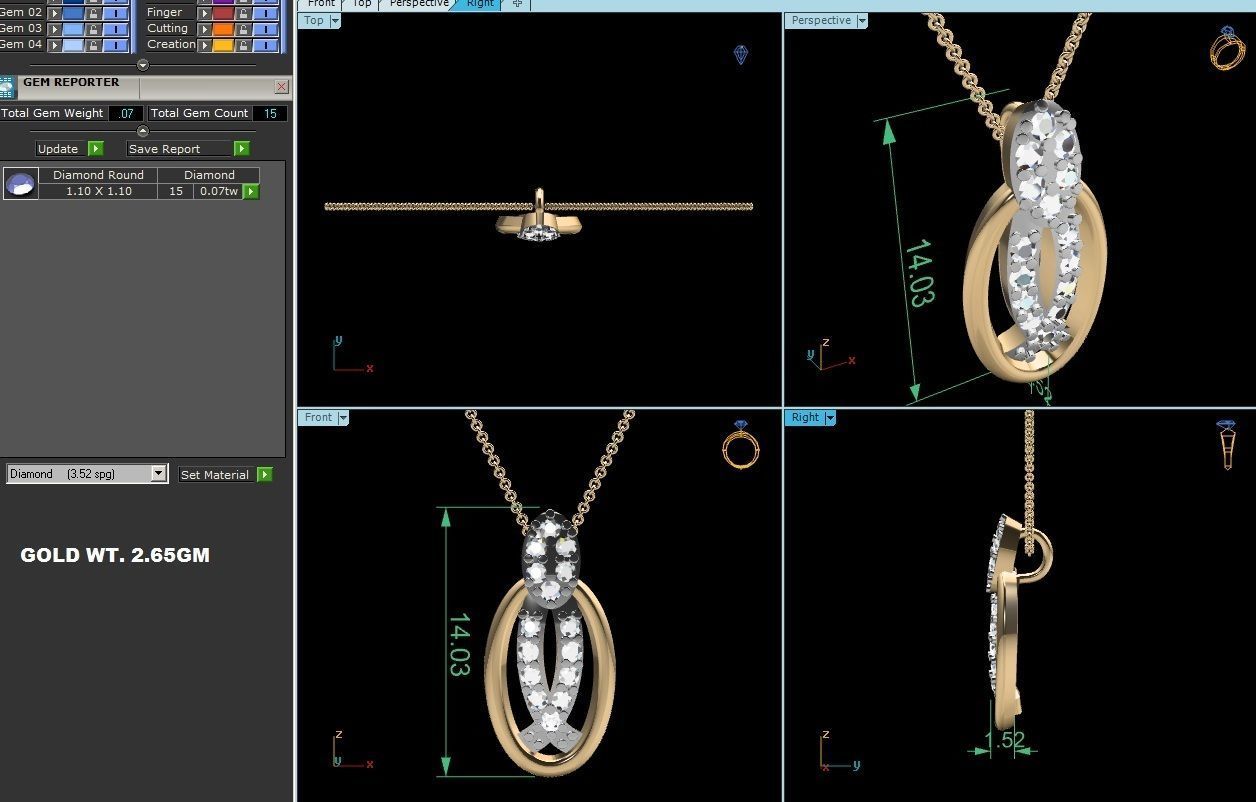 Women pendant 3dm render detail 3D print model_6