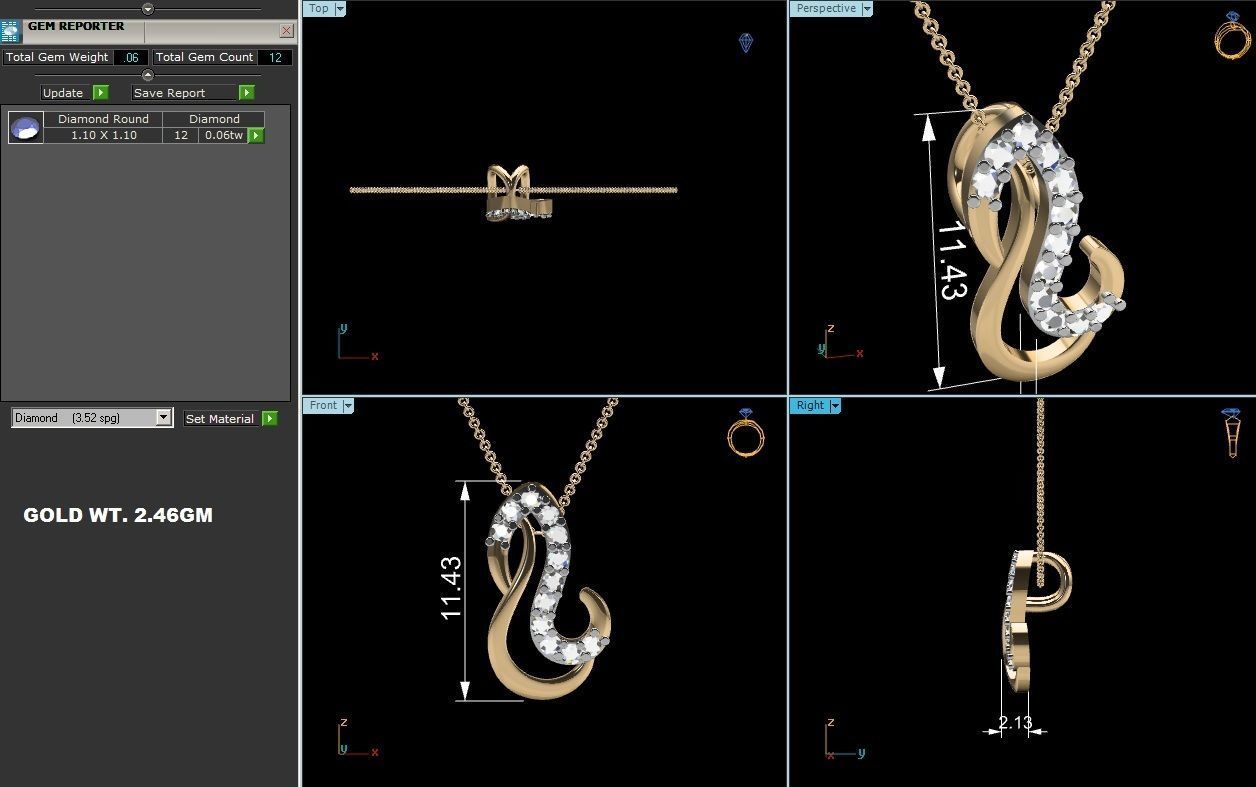 Women pendant 3dm render detail 3D print model_6