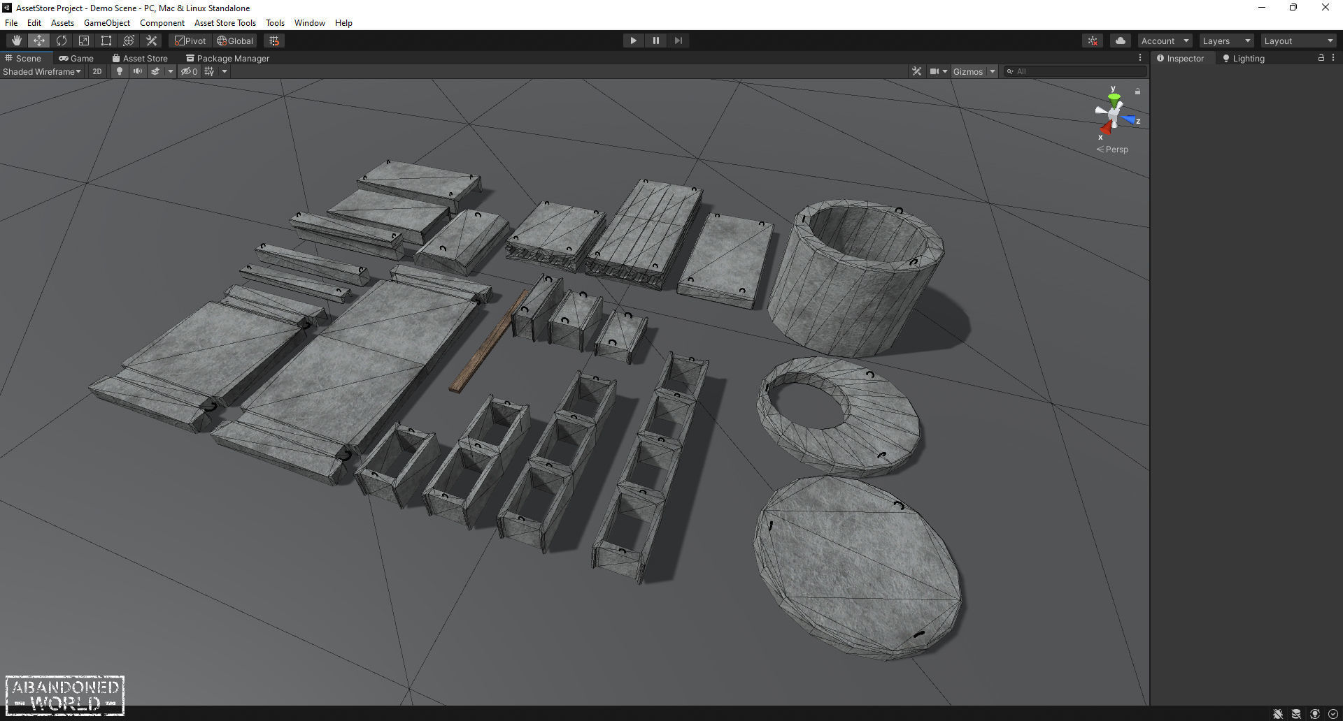 Concrete blocks pack Low-poly 3D model_12