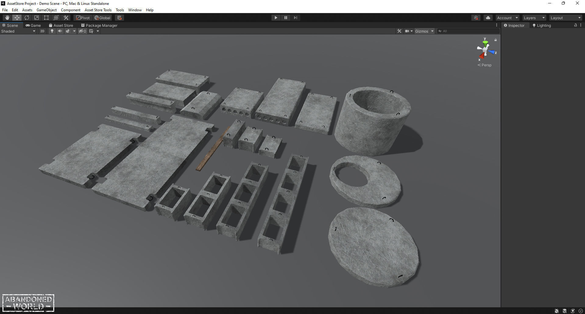 Concrete blocks pack Low-poly 3D model_11