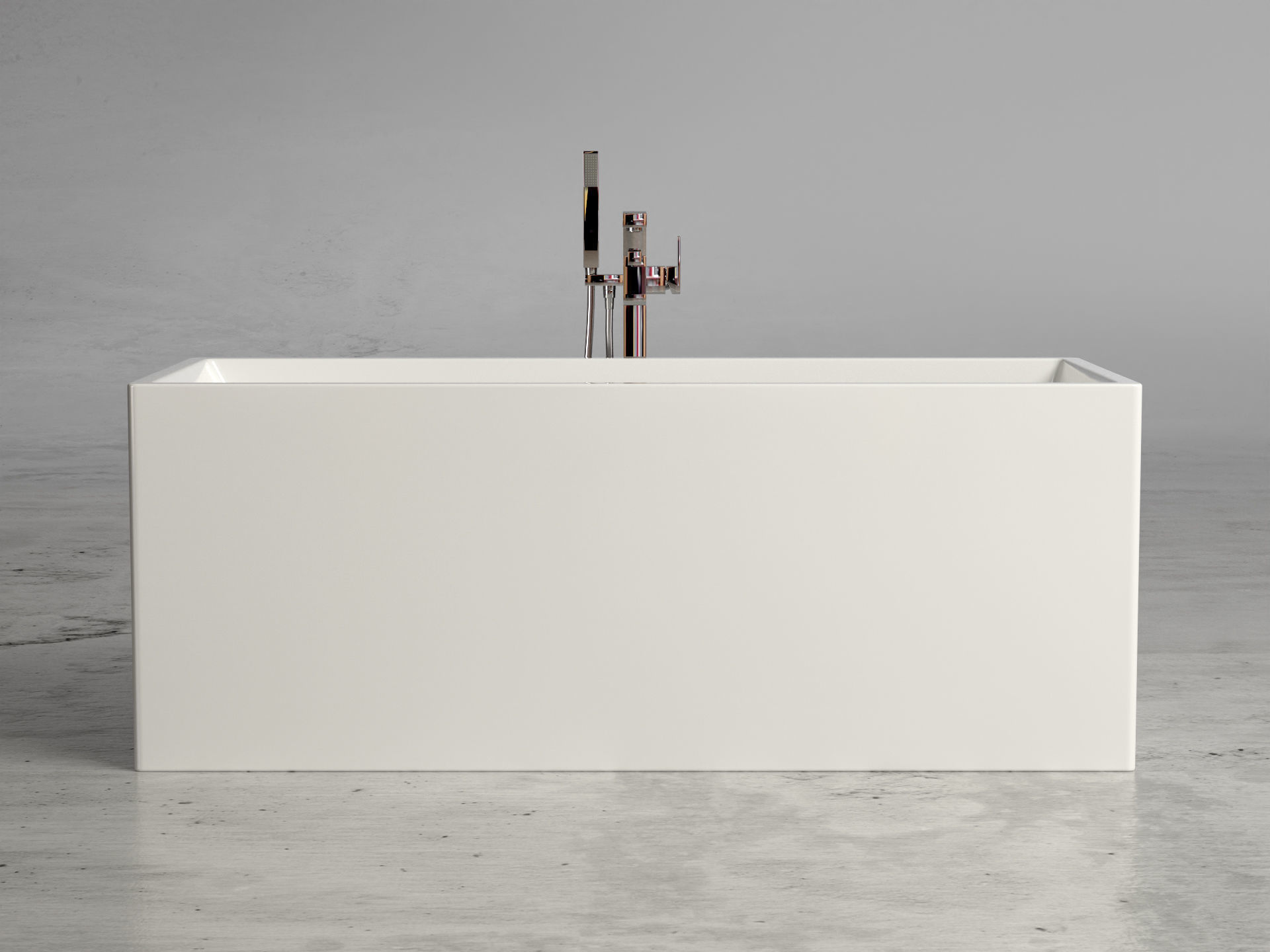 Freestanding  rectangle bathtub with floor-mounted tap 8 3D model_3