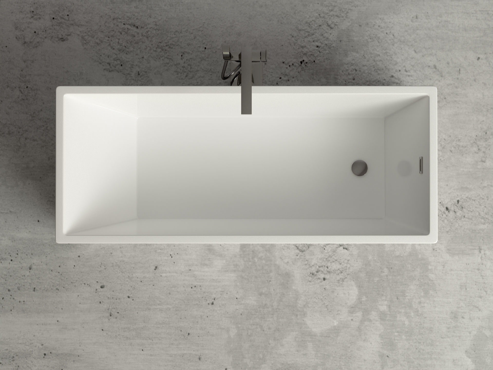 Freestanding  rectangle bathtub with floor-mounted tap 8 3D model_2