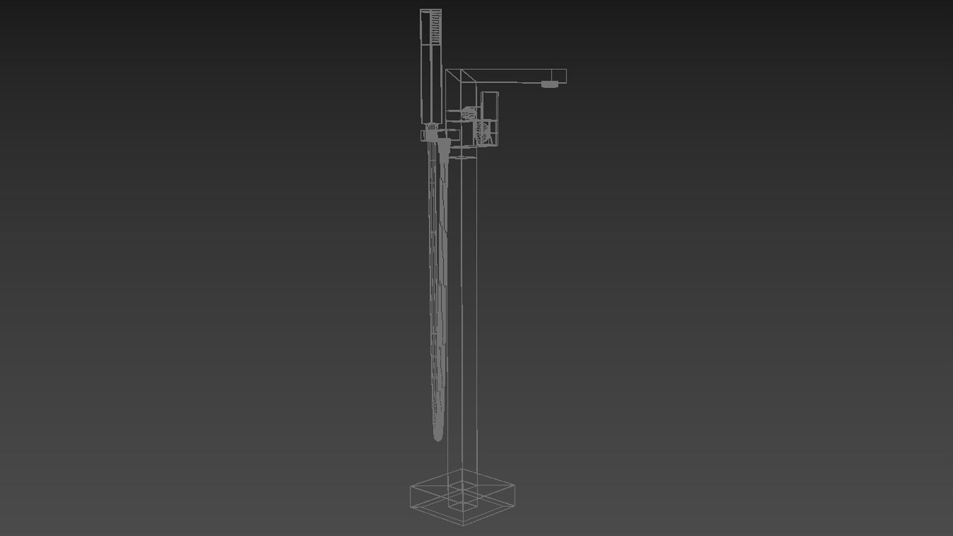 Freestanding  rectangle bathtub with floor-mounted tap 8 3D model_15