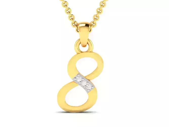 Number-8 pendant 3dm render detail 3D print model