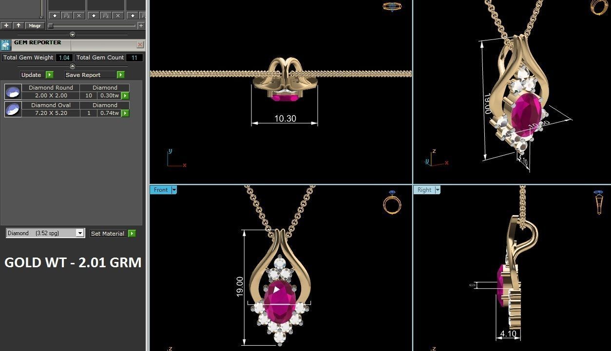 Women pendant 3dm render detail 3D print model_6