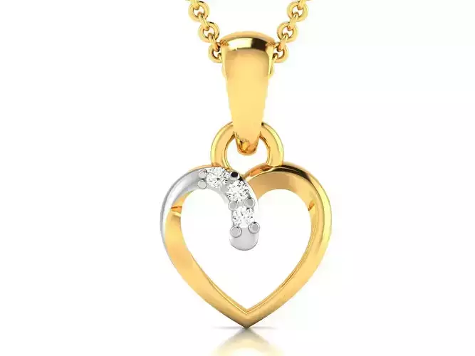 Women heart pendant 3dm render detail 3D print model