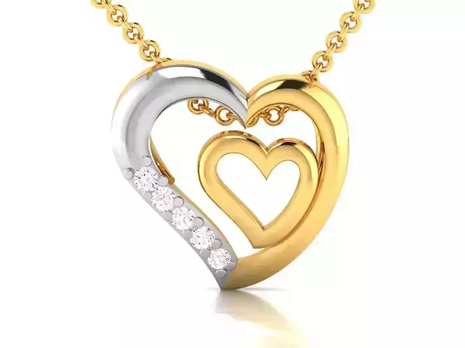 Women heart pendant 3dm render detail 3D print model