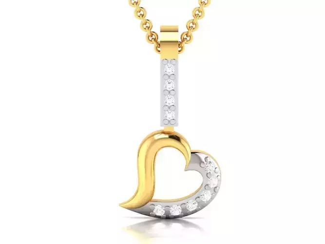 Women heart pendant 3dm render detail 3D print model