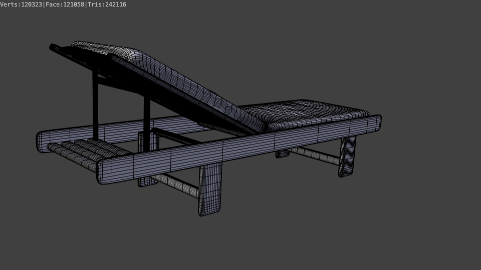 Beach chair 3D model_3