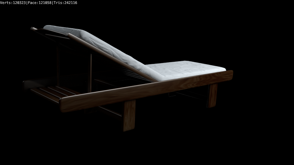 Beach chair 3D model_2