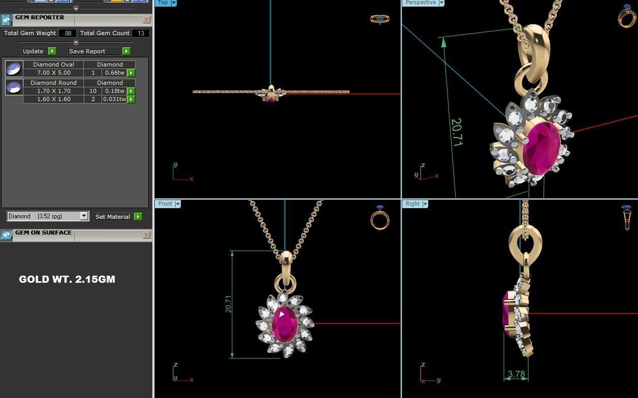 Women pendant 3dm render detail 3D print model_6