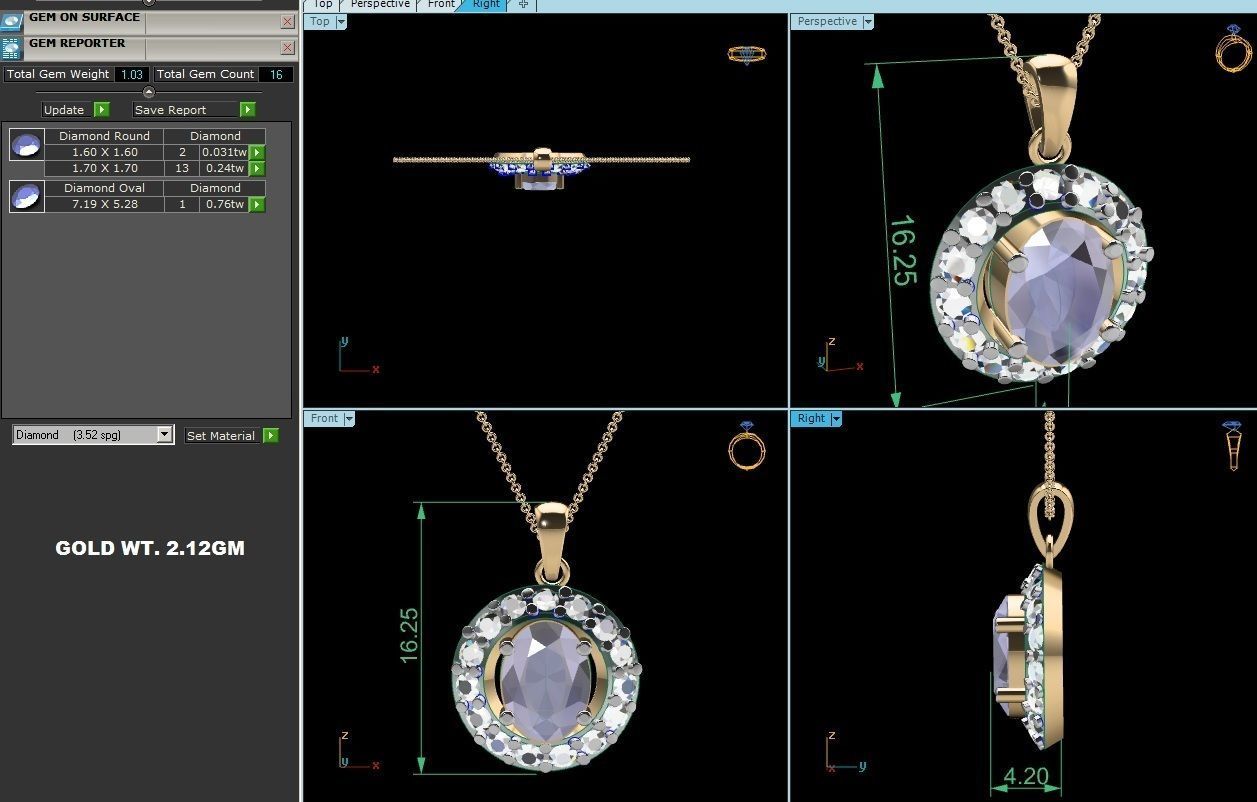 Women pendant 3dm render detail 3D print model_6