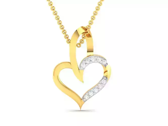 Women heart pendant 3dm render detail 3D print model