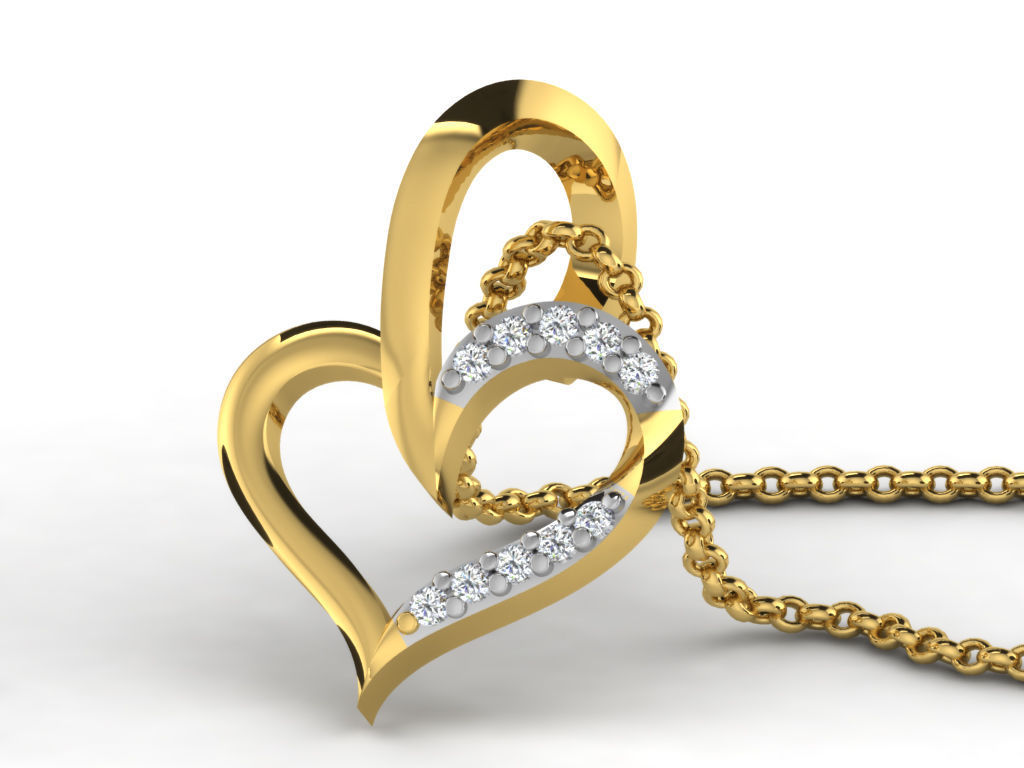 Women heart pendant 3dm render detail 3D print model_7