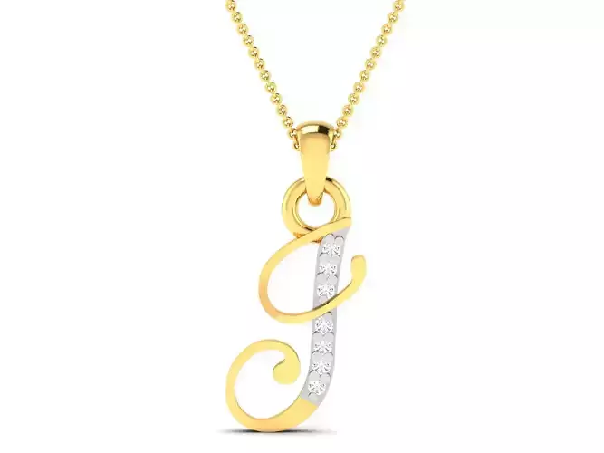 Alphabet-I pendant 3dm render detail 3D print model