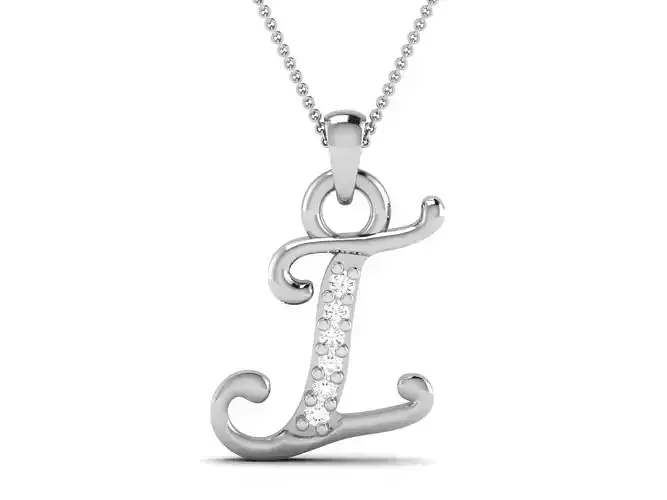Alphabet-I  pendant 3dm render detail 3D print model