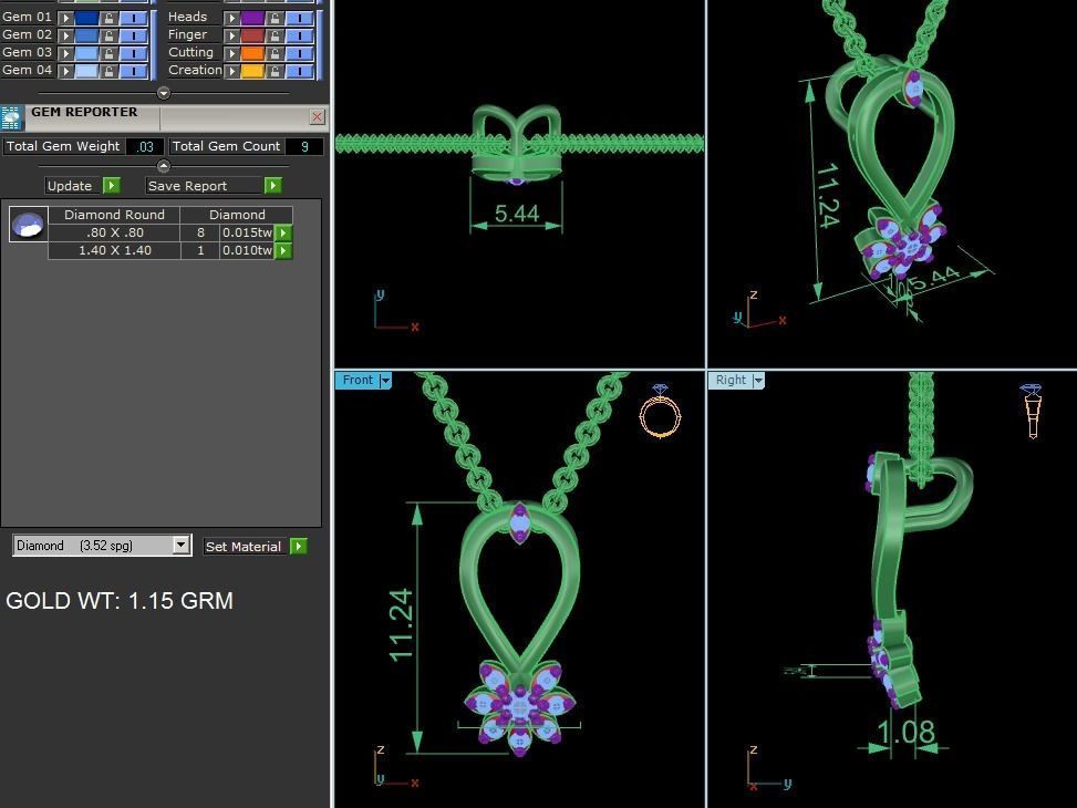 Women pendant 3dm render detail 3D print model_7