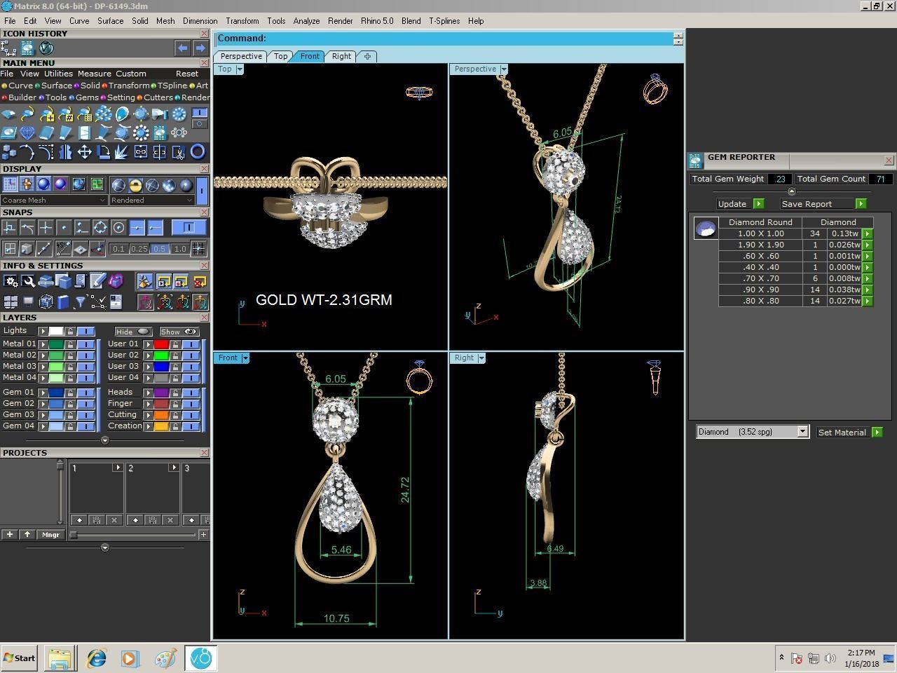 Women pendant 3dm render detail 3D print model_6