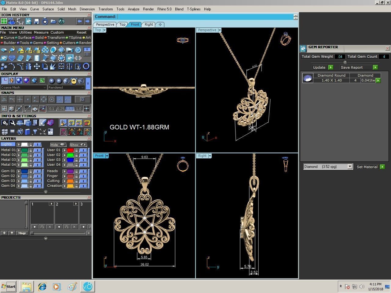 Women pendant 3dm render detail 3D print model_6