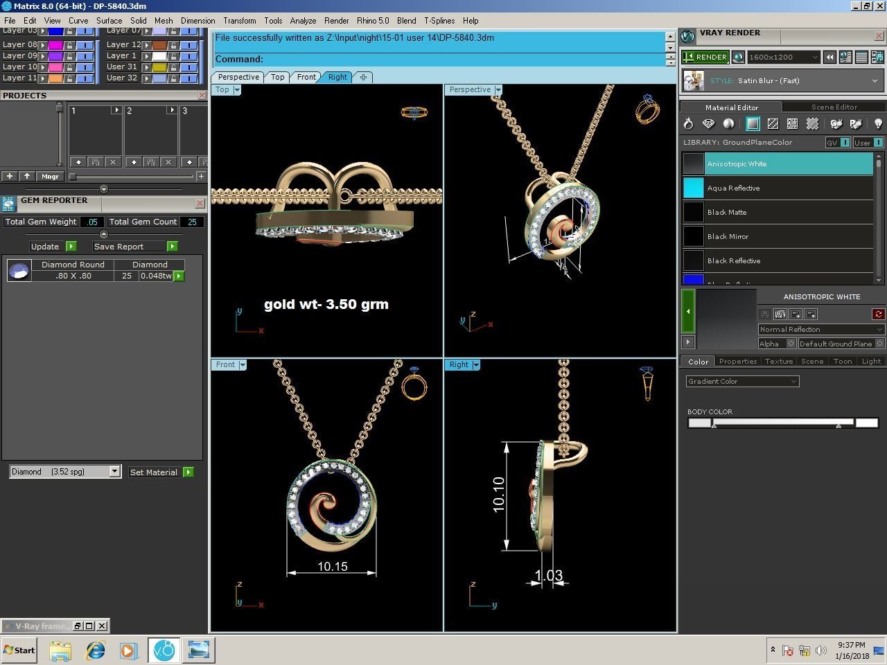 Women pendant 3dm render detail 3D print model_1