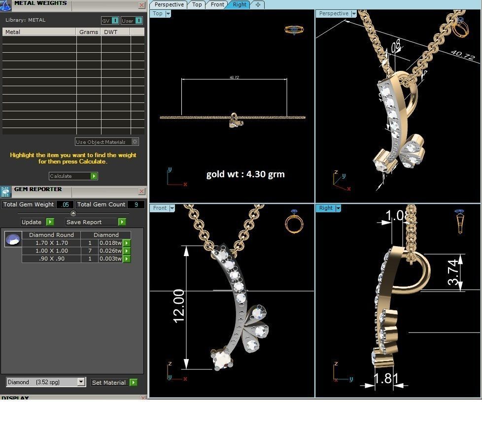 Women pendant 3dm render detail 3D print model_6