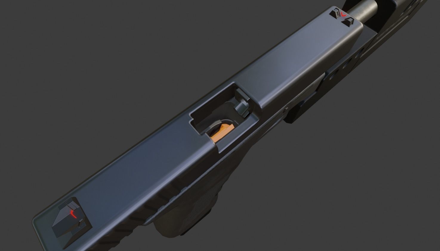 SciFi Gun Low-poly 3D model_6