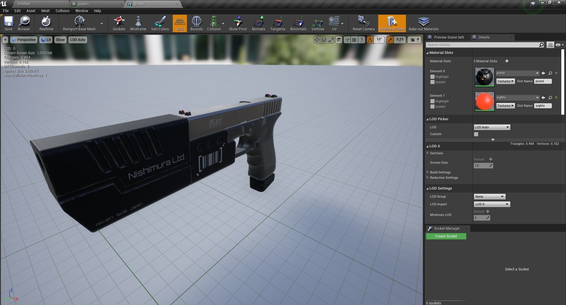 SciFi Gun Low-poly 3D model_8