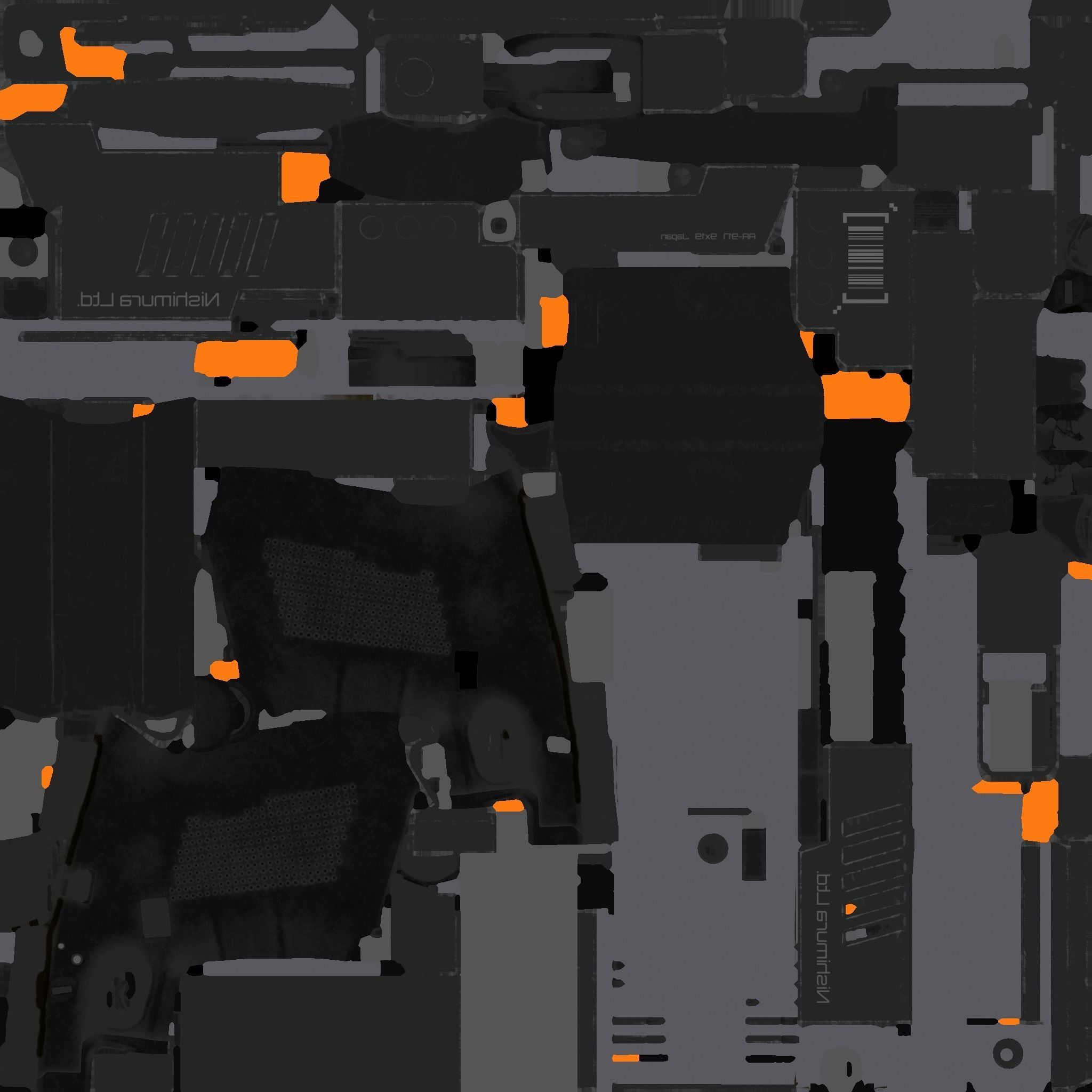 SciFi Gun Low-poly 3D model_11