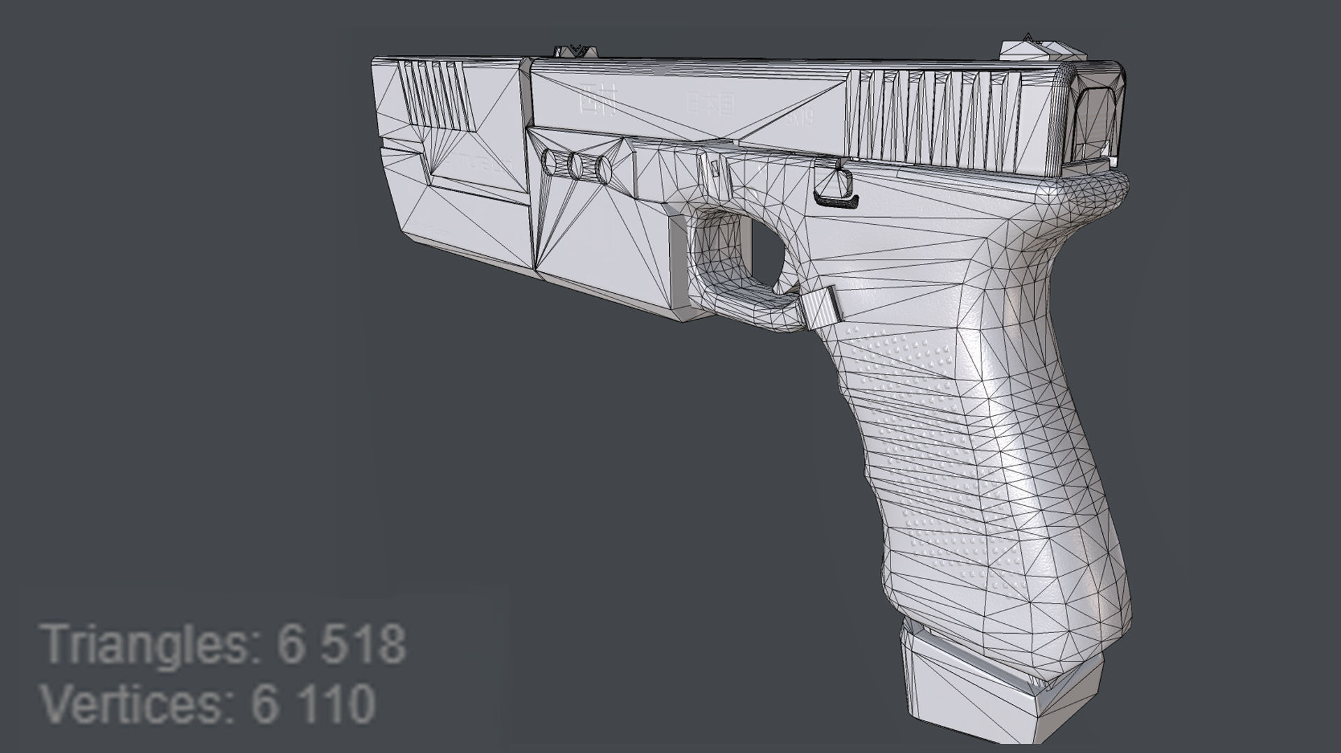 SciFi Gun Low-poly 3D model_10