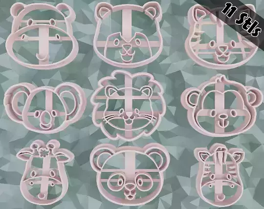 Set Pack Cookie Cutters - Animal Cutters - Birthday Cookie 3D print model Set Pack Cookie Cutters - Animal Cutters - Birthday Cookie 3D print model