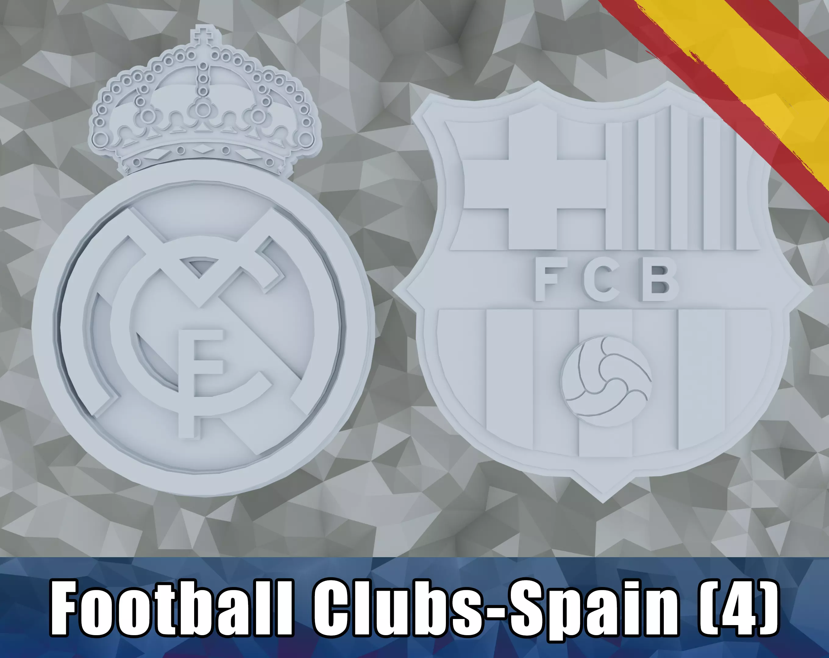 Football Clubs - Spain European Football Professional Quality 3D print model