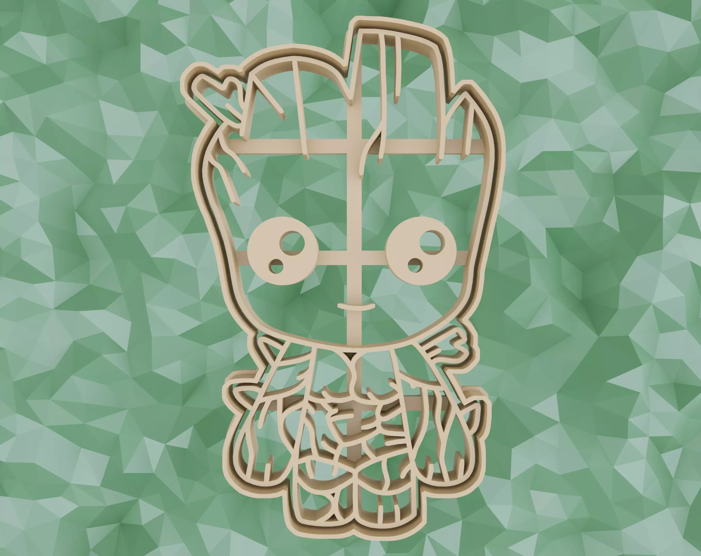 Cookie Cutter Groot Guardians of the galaxy Digital File STL 3D print model_0