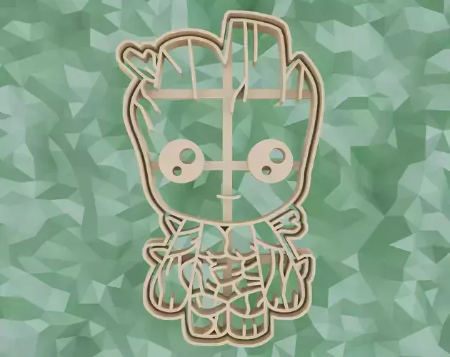 Cookie Cutter Groot Guardians of the galaxy Digital File STL 3D print model Cookie Cutter Groot Guardians of the galaxy Digital File STL 3D print model