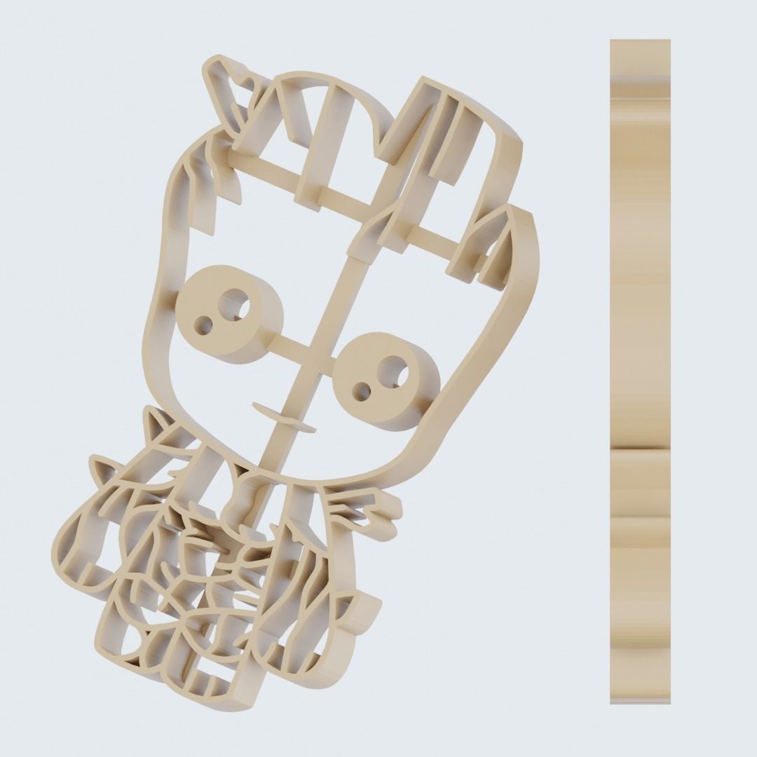 Cookie Cutter Groot Guardians of the galaxy Digital File STL 3D print model_3